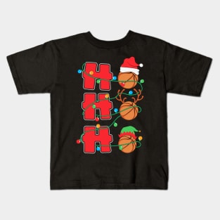 Ho Ho Ho Basketball Christmas Gift Kids T-Shirt